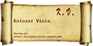 Kolozsi Viola névjegykártya